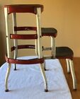 Vintage Red/White Cosco Kitchen Step Stool Chair Pull Out Steps From Maine Farm