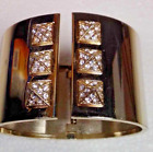 GOLD & Silver Toned Bracelet Cuff Vintage Rhinestone Hinged Jewelry