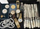 USA Only - Antiques & Collectibles Junk Drawer Lot Sterling Silver Coins Watches