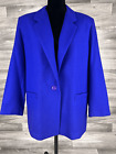 Vintage Dumas Womens Coat Pure Wool Blazer Jacket Blue Tailored Fit USA