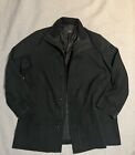 Sanyo Men’s OverCoat Jacket Breath Thermo Hidden Button Black/Red • Size XL