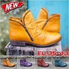 Women Shoes Size Ankle Boots Ladies Flat Heel Zipper Comfy Round Toe Booties