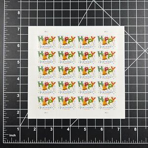 2020 USPS SHEET OF 20 FIRST CLASS FOREVER STAMPS HAPPY BIRTHDAY w/PARTY HAT 68¢