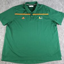 Adidas Maimi Hurricanes Polo Shirt Mens 3XL Green Short Sleeve Polyester Ncaa