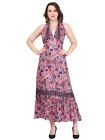 Women's Casual Halter Maxi Dress Floral print Sleeveless - Assorted