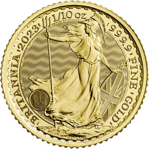 2023 Great Britain Gold Britannia £10 King Charles 1/10 oz - BU