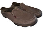 OluKai Moloa Kapa Slip-On Moc Toe Canvas Drop-In Heel Shoes Men's US 10 Brown