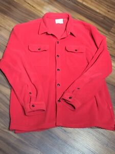 Vintage Field & Stream fleece sweater cardigan mens size XXL Red button down