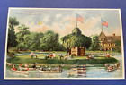 HTL Hold to the Light Garfield Park Chicago Illinois IL Boating Vintage Postcard