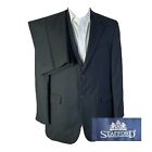 Stafford Solid Dark Gray Wool Two Button 2 Piece Suit Mens 42R 36x29