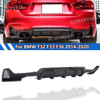 For BMW F32 428i 435i M Sport 14-20 Quad Exhaust Carbon Look Rear Diffuser Lip