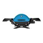 Q 1200 1-Burner Portable Tabletop Propane Gas Grill in Blue with Built-In