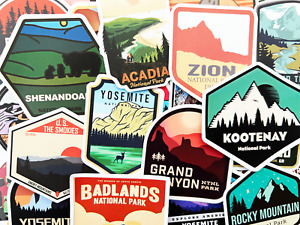 50 National Park Outdoor Hiking Camping Nature Stickers Laptop Bumper Decals