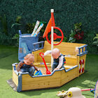 Kids Wooden Sand Pit with Bench Storage Space & Accessories for Kids 3-6 Years