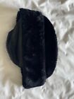 Vintage Russian Style Hat Size Large - Cossack Winter Faux Fur Black Ear Flaps