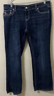 Grace In LA Women's Size 15M Easy Fit Embroidered Blue Jeans 34