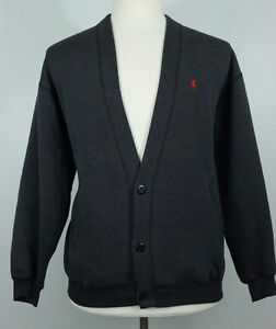 Men's Cardigan IVANHOE by St Lolly Large VTG Cotton Blend Classic Sweater Style