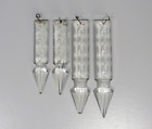 4 Antique Quality Victorian Cut Crystal Spear Prism Vintage Chandelier SP14 Astd