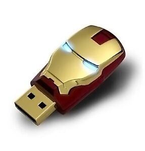 16GB Iron Man Avengers GOLD USB 2.0 Flash Memory Stick Thumb Drive FAST USA SHIP