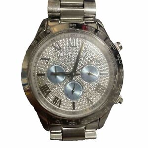 MICHAEL KORS - MK6076 Layton Silver Crystal Pave Dial Steel Ladies Watch