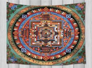 Tibetan Buddhism Tapestry Wall Hanging Large Mandala Mystical Fabric Room Decor