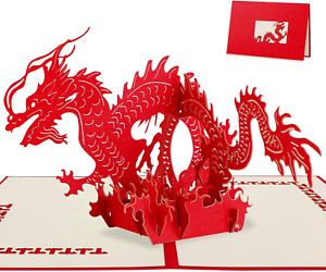 Happy Chinese New Year Cards 2024 Year of the Dragon 3D Pop up Cards Chinese Lun