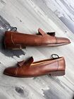 Cole Haan Made In Italy Mens Tassle Loafers  Size 12 Brown Leather