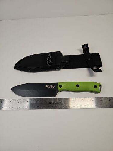 CUTCO KA-BAR 5726 Outdoorsman Hunting Knife Custom Neon Green Handle Todo Verde