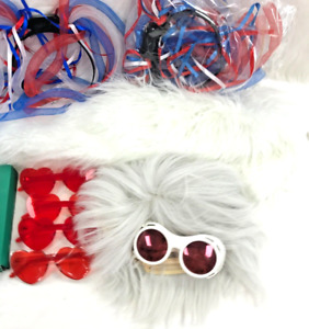 Estate junk drawer lot wholesale resale wig hair toy heart sunglasses fur cape