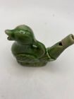 Small Ceramic Green Bird Shape Whistle Pre Owned