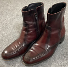 Vintage Florsheim Boots Mens 8 D 8D Essex Dress Cherry Side Zip Ankle 30580
