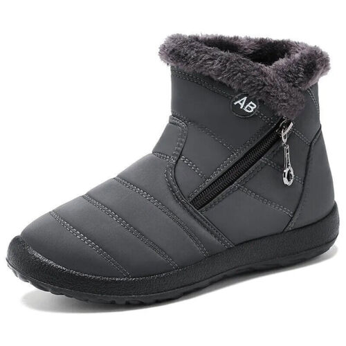 Women Watarproof Ankle Boots Winter Shoes Keep Warm Snow Boots Zipper
