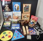big lot vintage toys cannon jack in the box books wood puzzles train whistle etc