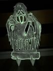 Vintage Glow In the Dark THE SCREAM Halloween Decorations Lawn Decor Sign 23”