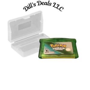Pokemon Emerald Version Nintendo Gameboy Advance Vtg Video Game w/ Clear Case