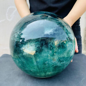25.76LB Natural Green Flourite Quartz Crystal Sphere Mineral Specimens Healing