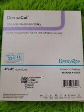 DermaRite DermaCol/AG Collagen Matrix W/silver 4x4 # 00303E Box Of 10 NIB