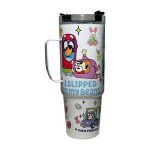 Handmade 30oz Stainless Steel Tumbler Handle~Bluey~Here Comes The Grannies~Gift