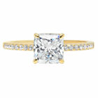 2.7 ct Asscher Cut Lab Created Diamond Stone Solid 18K Yellow Gold Ring