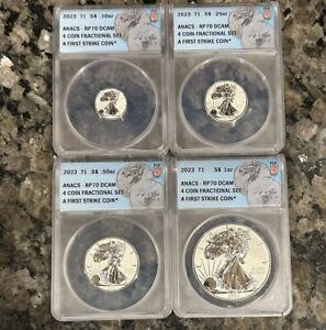 2023 Fractional Silver Eagle 4pc Set Reverse Proof RP70 DCAM First Strike