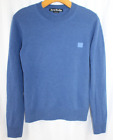 Acne Studios Blue Wool Long Sleeve Pullover Face Patch Sweater XS