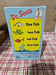 VTG Dr. Seuss One Fish Two Fish Red Fish Blue Fish (VHS, 1989) w/ Jacket