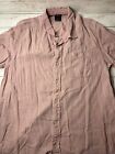 RVCA Shirt Mens Large Easy Fit Pink Button Up Short Sleeve