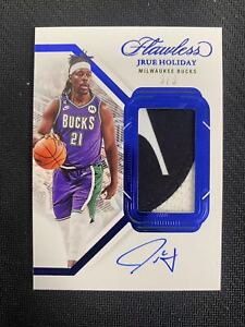 22-23 Panini Flawless Jrue Holiday 3/3 Vertical Patch Autographs GU CTF