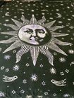 Handmade Cotton Celestial Sun Moon Star Tapestry Spread Purple 80x53 Wall Decor