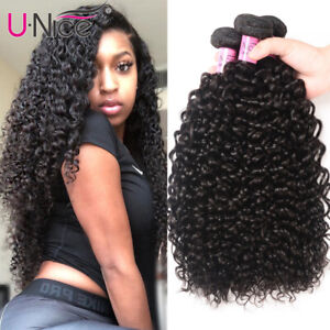 UNice Hair Eurasian Curly Hair Weave 3 Bundles 100% Human Hair Extensions 8