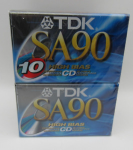TDK SA90 High Bias Type II Cassette Tapes, 10-Pack, BRAND NEW ORIGINAL PACKAGING