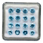 VVS 16 Pcs Natural Sky Blue Topaz 5mm Round Cut Loose Gemstones Wholesale Lot