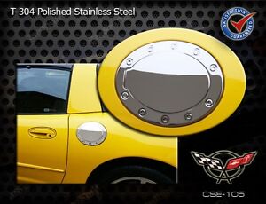 C5 Corvette Racing Style Polished Stainless Steel Gas Fuel Door Cover 1997-2004  (For: 1998 Corvette)