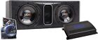 PowerBass 10 Inch Dual Vented Subwoofers with Amp and Wiring Kit